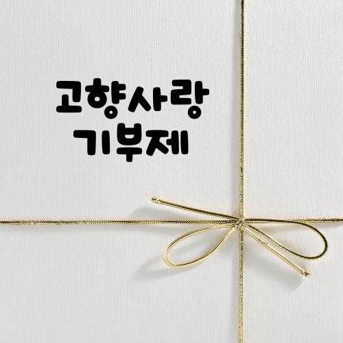 고향사랑기부제 10만원 기부 연말정산 세액공제 지역 특산물