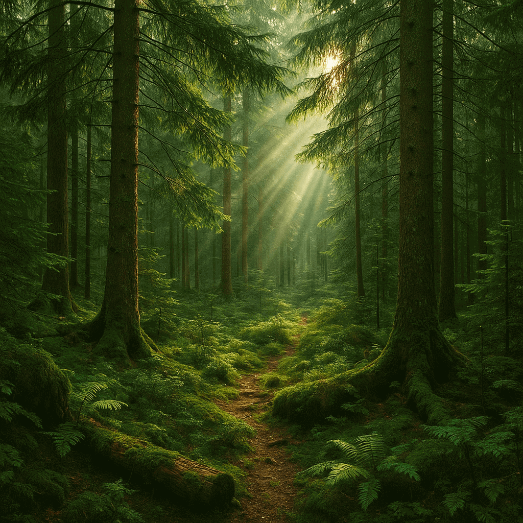 피톤치드나오는 숲속길 이미지