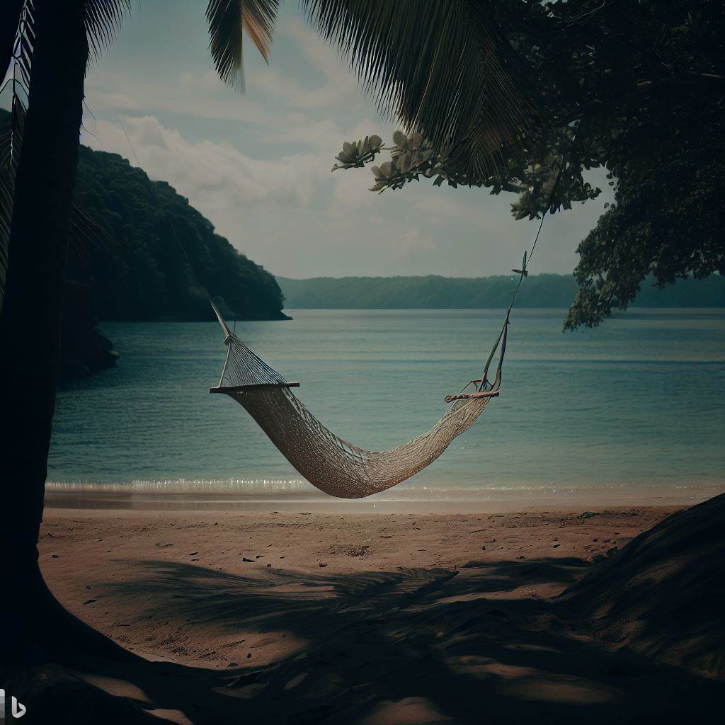 한적한 해변위 해먹