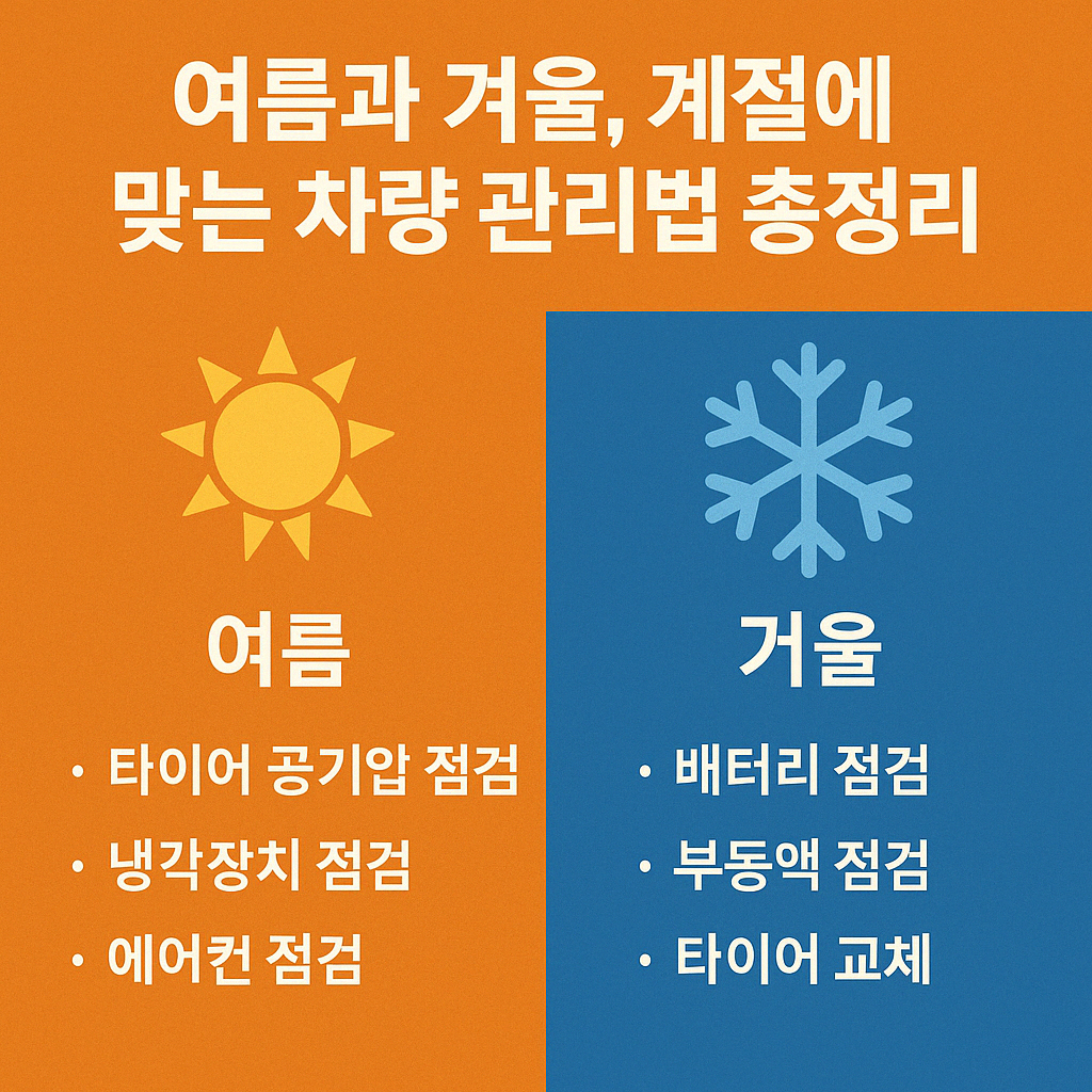 여름과 겨울 계절에 맞는 차량 관리법 총정리