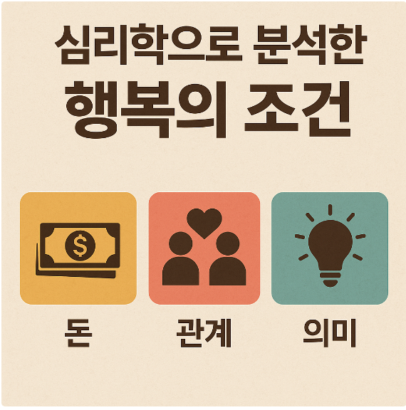 심리학으로 분석한 행복의 조건 (돈, 관계, 의미)
