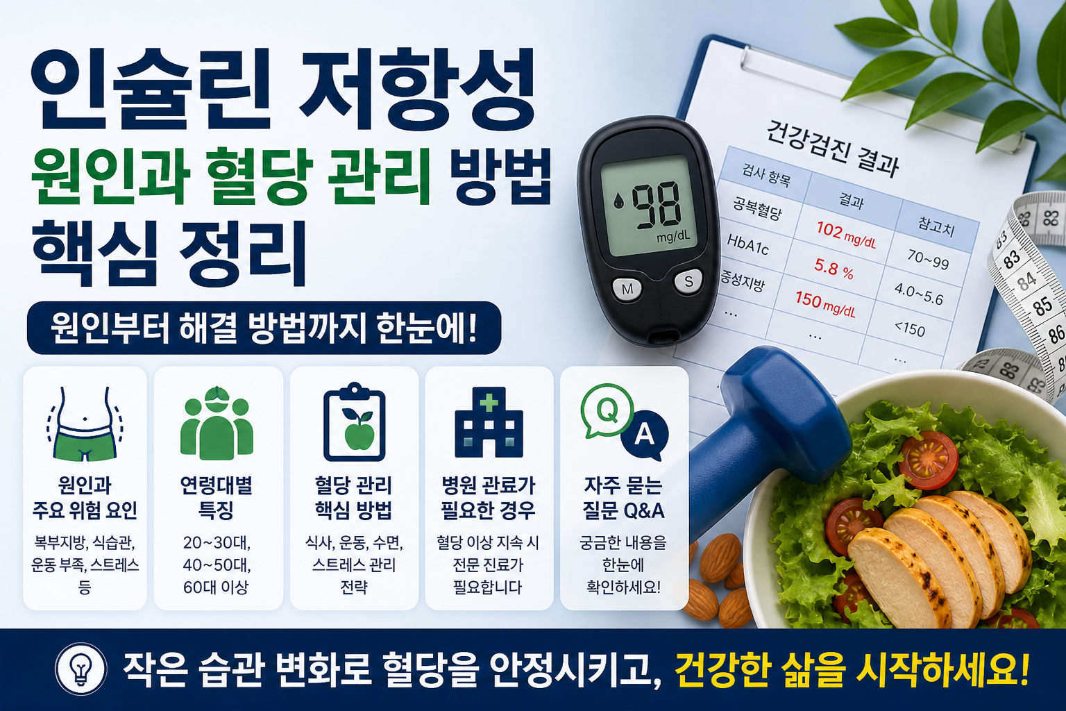 인슐린 저항성 원인과 혈당 관리 방법 핵심 정리 -사진-