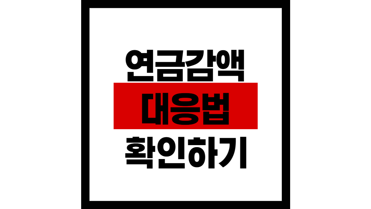 연금 감액 대응법