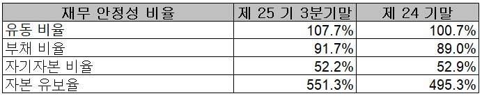 쏠리드 - 재무 안정성 비율