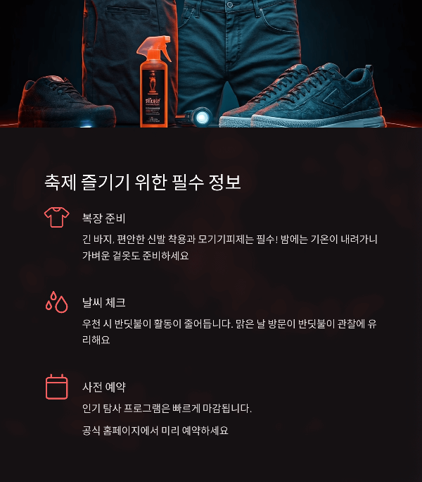 축제 즐기기 위한 필수 정보