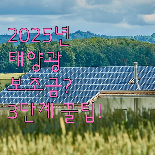 2025년 정부 태양광 보조금 신청 ..