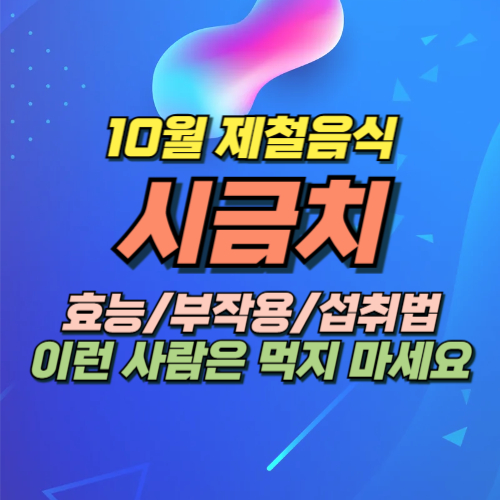 10월 제철음식 시금치