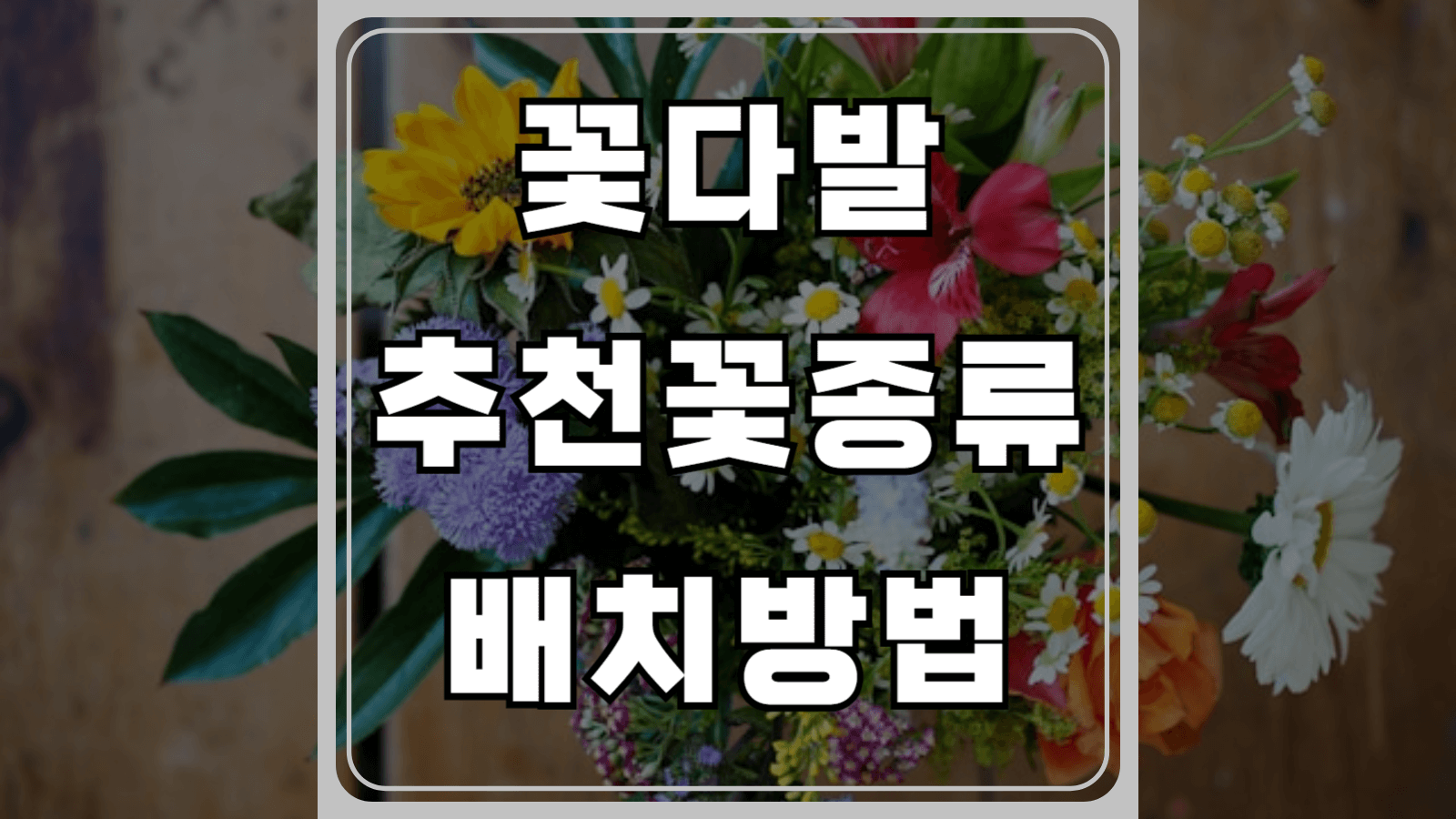꽃다발 추천 꽃종류와 배치방법