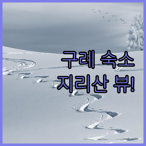 전남 구례 가성비 숙소 베스트 5 지..