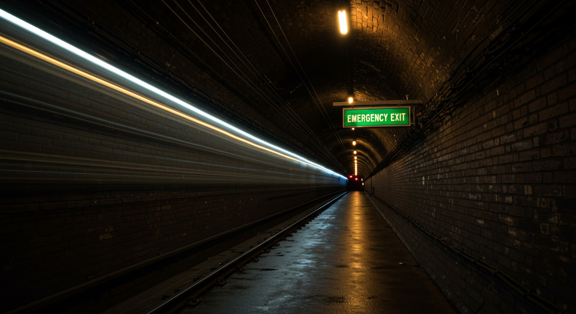 터널 안 비상구 대피소 이미지