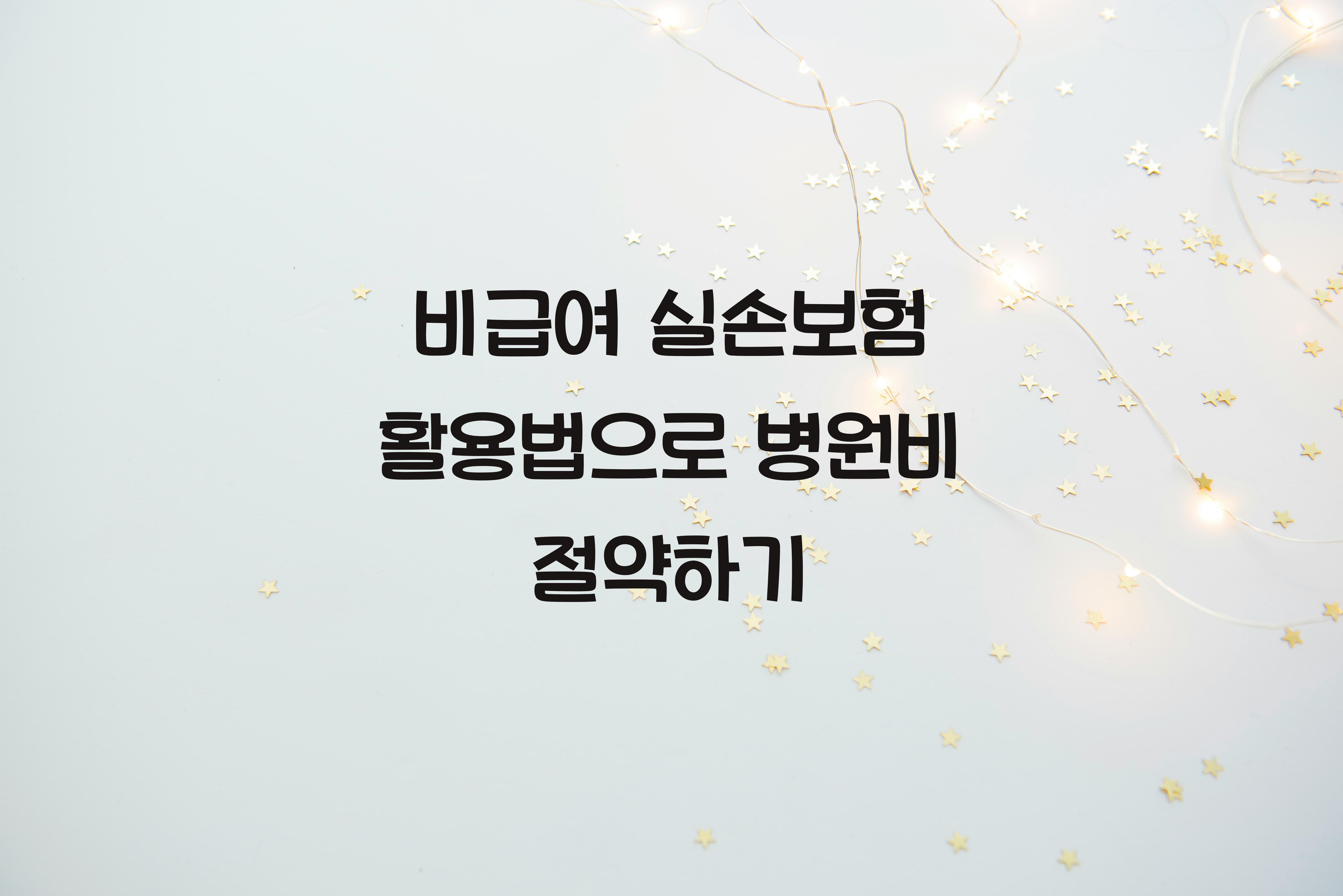 비급여 실손보험 활용법