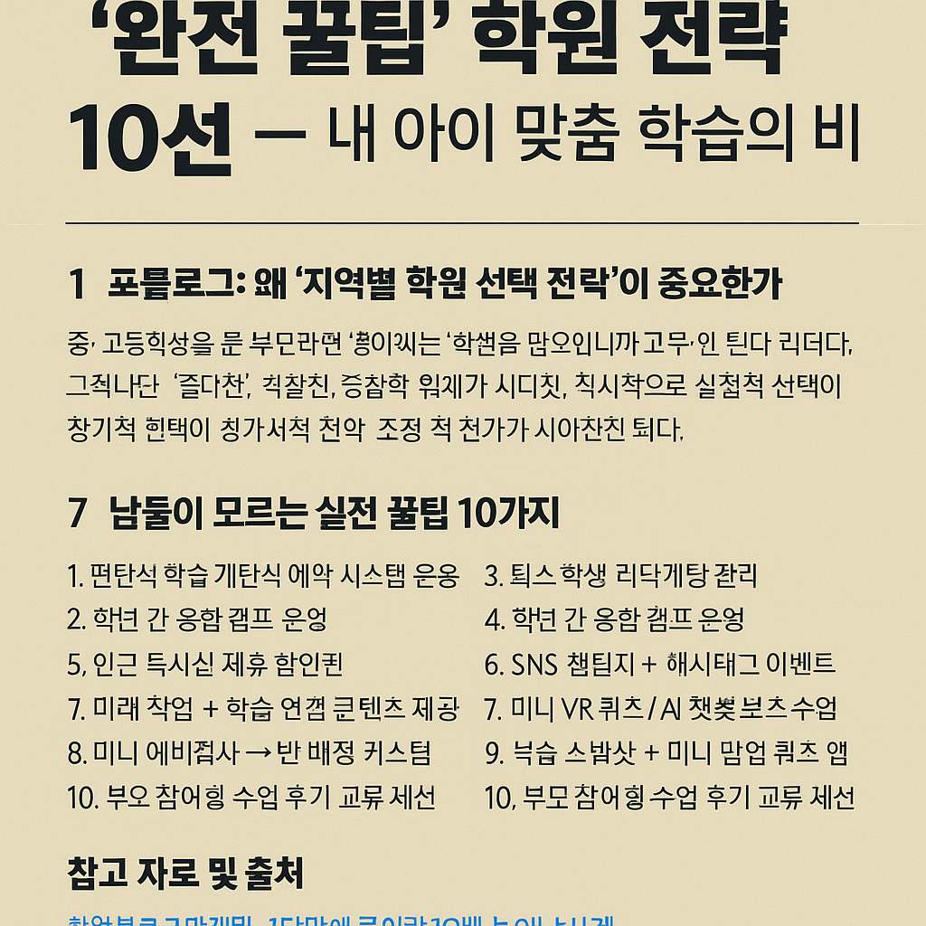 완전 꿀팁 학원 전략