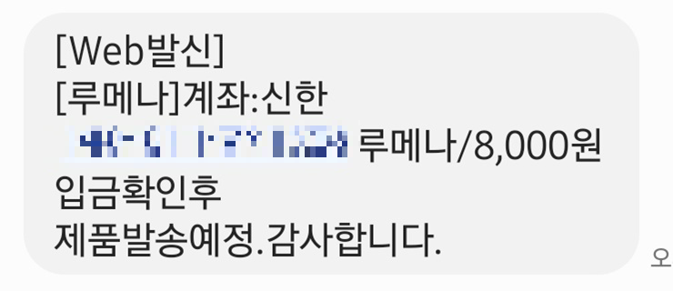 루메나 수리 후 문자