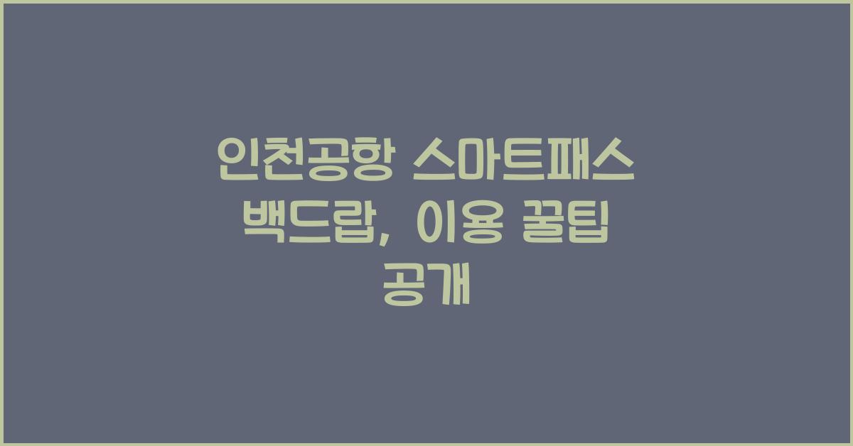 인천공항 스마트패스 백드랍