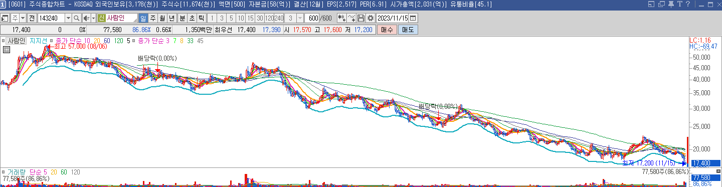 사람인 일봉