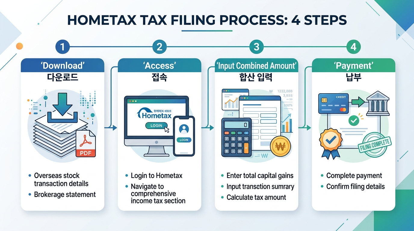 홈택스 신고 4단계 프로세