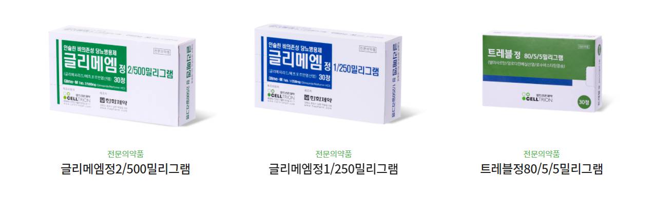 셀트리온제약 주요 제품