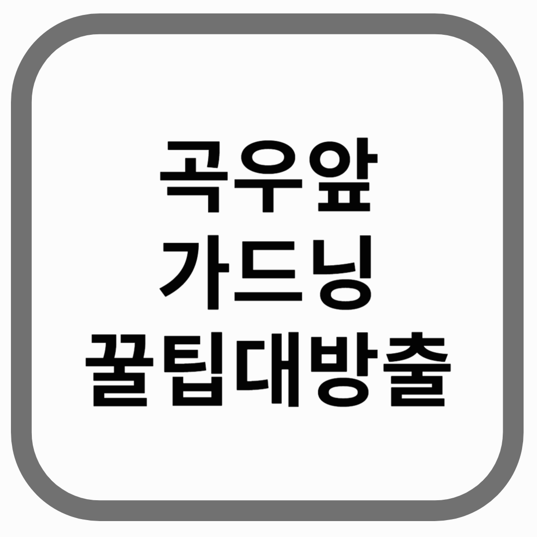 곡우앞 가드닝 꿀팁대방출이라고 적힌 썸네일