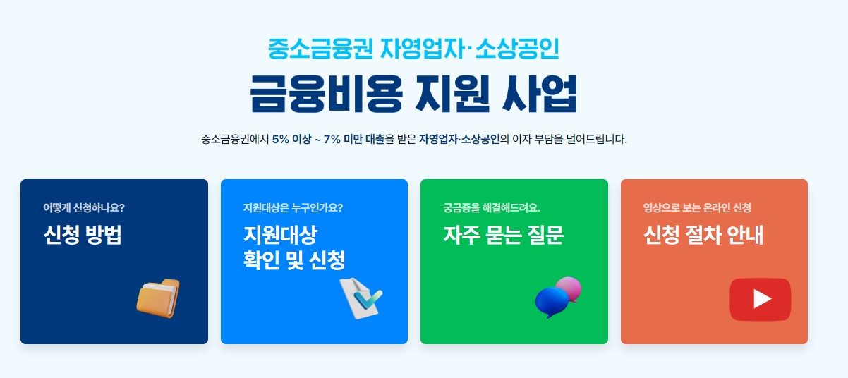 소상공인 이자환급 신청 대상 신청방법
