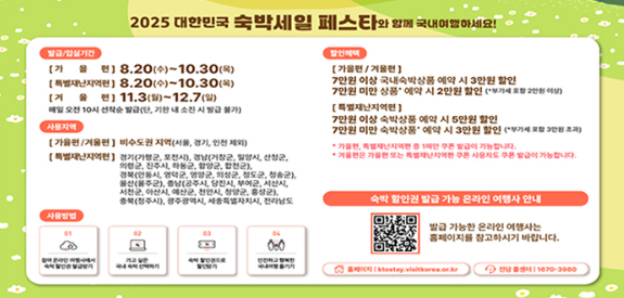 [2025 숙박세일페스타] 가을&middot;겨울 숙박할인권 신청 방법