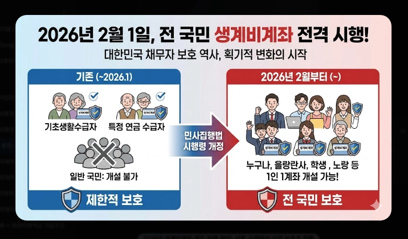 일반통장 vs 압류방지통장 차이 보호 금액 및 개설 조건 비교표 (2026년)