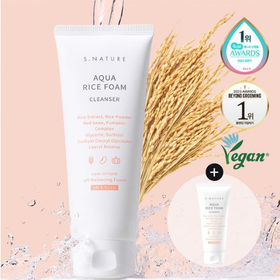 에스네이처 아쿠아 라이스 약산성 클렌징폼