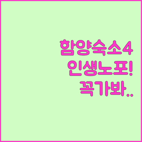함양 웰니스 숙소 베스트 4선 특징 ..