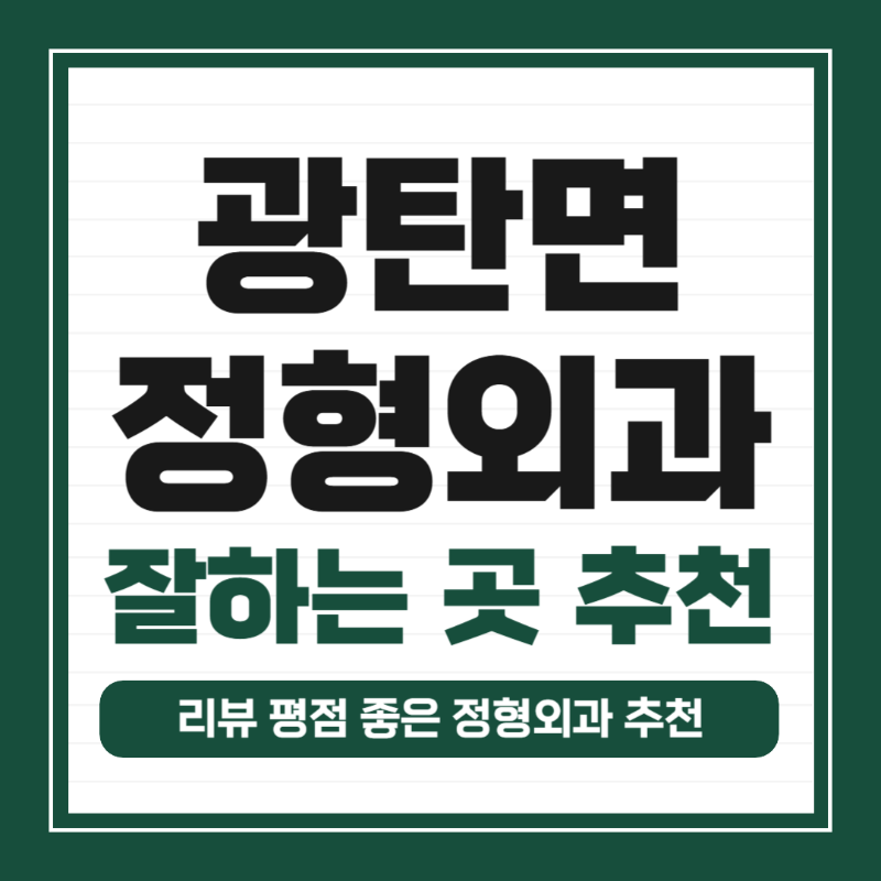 파주시 광탄면 정형외과 유명한 곳 잘하는 곳 추천 TOP 5