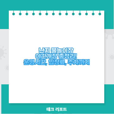 난지 물놀이장 야간개장 총정리! 운영시간, 입장료, 주차까지 완벽 가이드