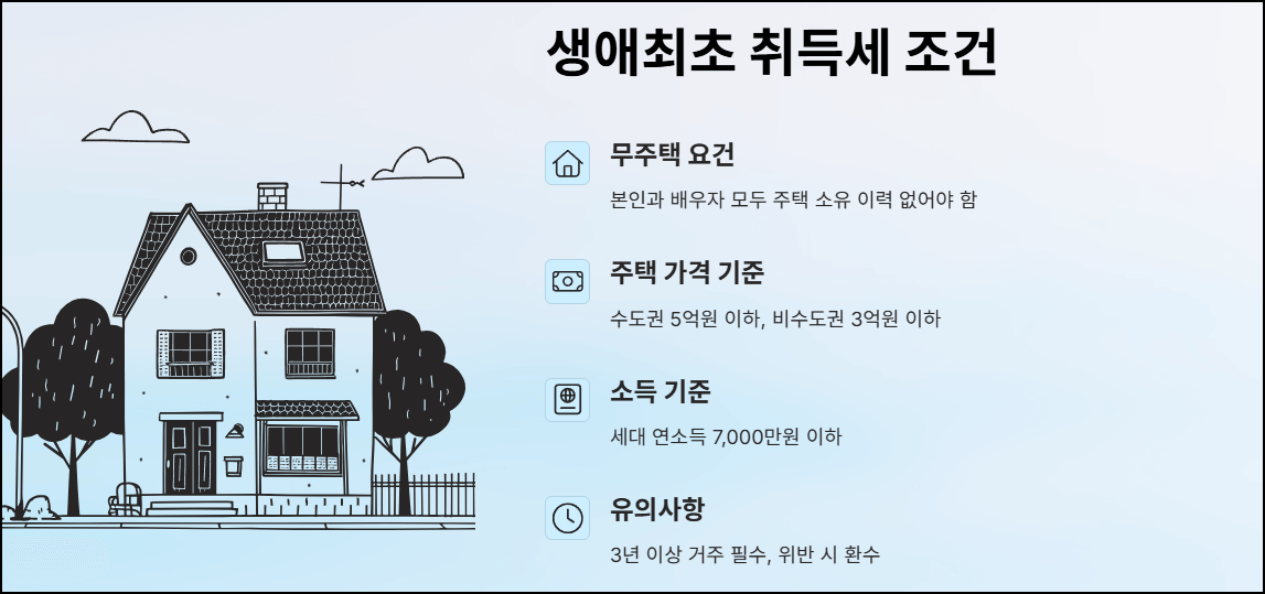 생애최초 취득세 조건