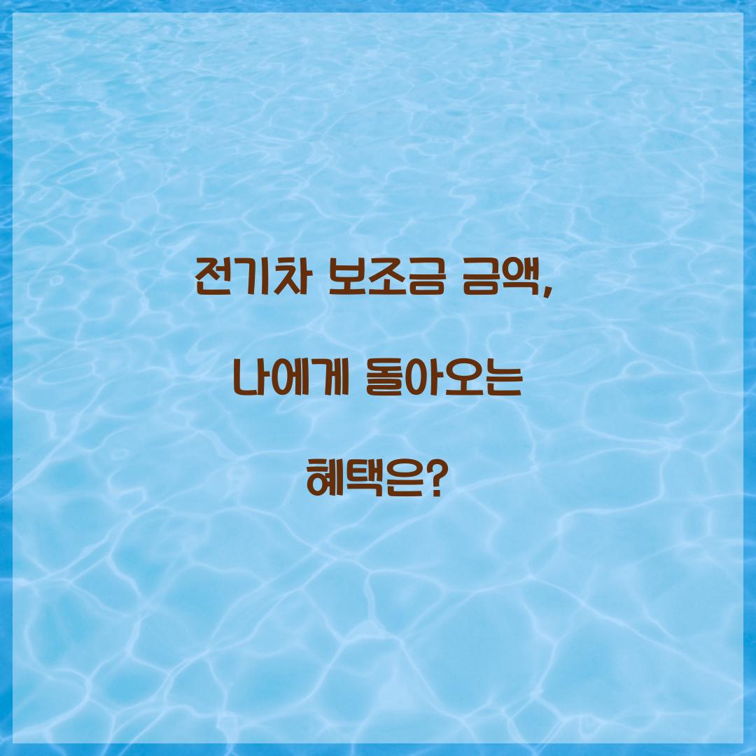 전기차 보조금 금액