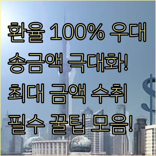 환율 우대 100%로 해외송금 최종 ..