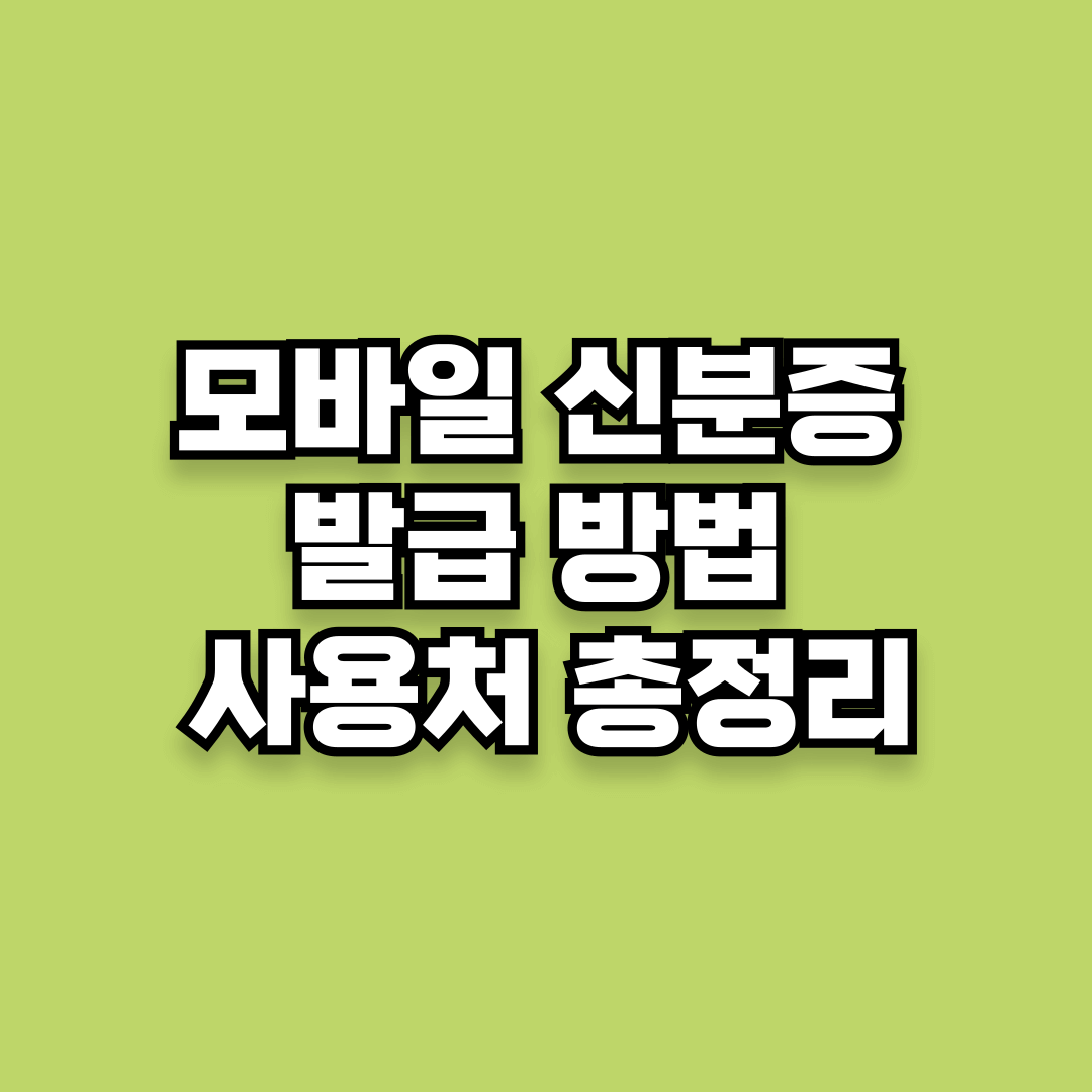 2025 모바일 신분증 발급 방법 사용처 총정리