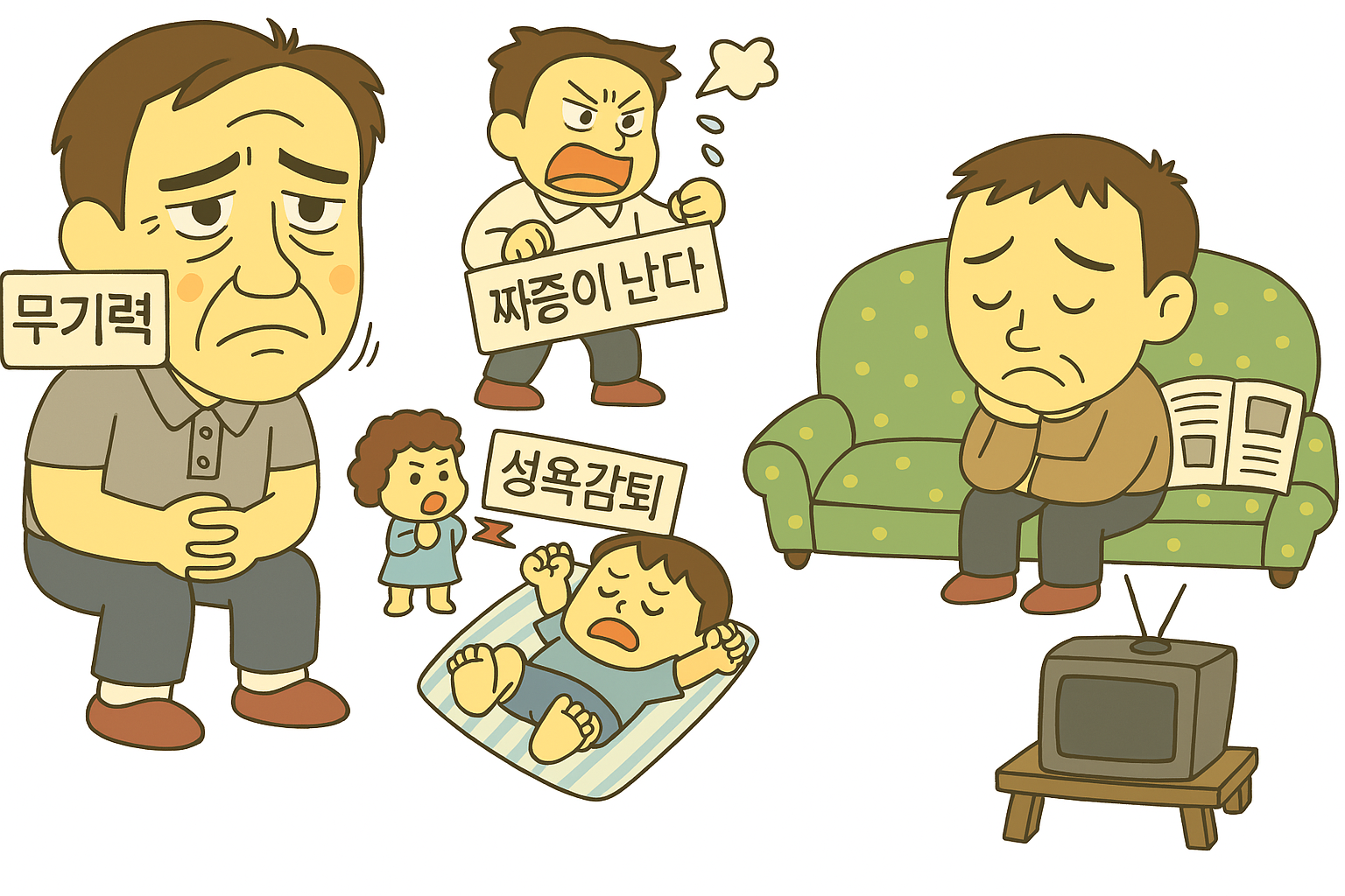 테스토스테론 저하의 10가지 징후