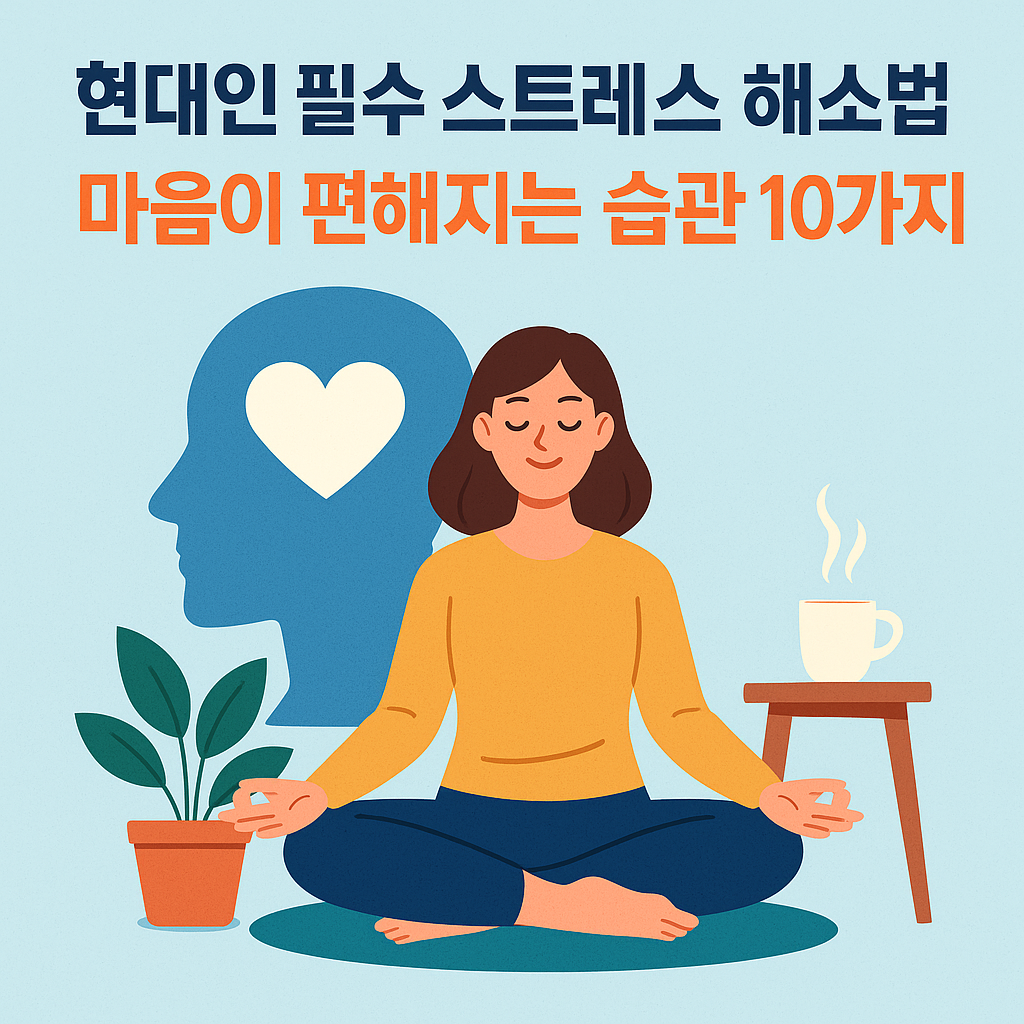 현대인 필수 스트레스 해소법 – 마음이 편해지는 습관 10가지
