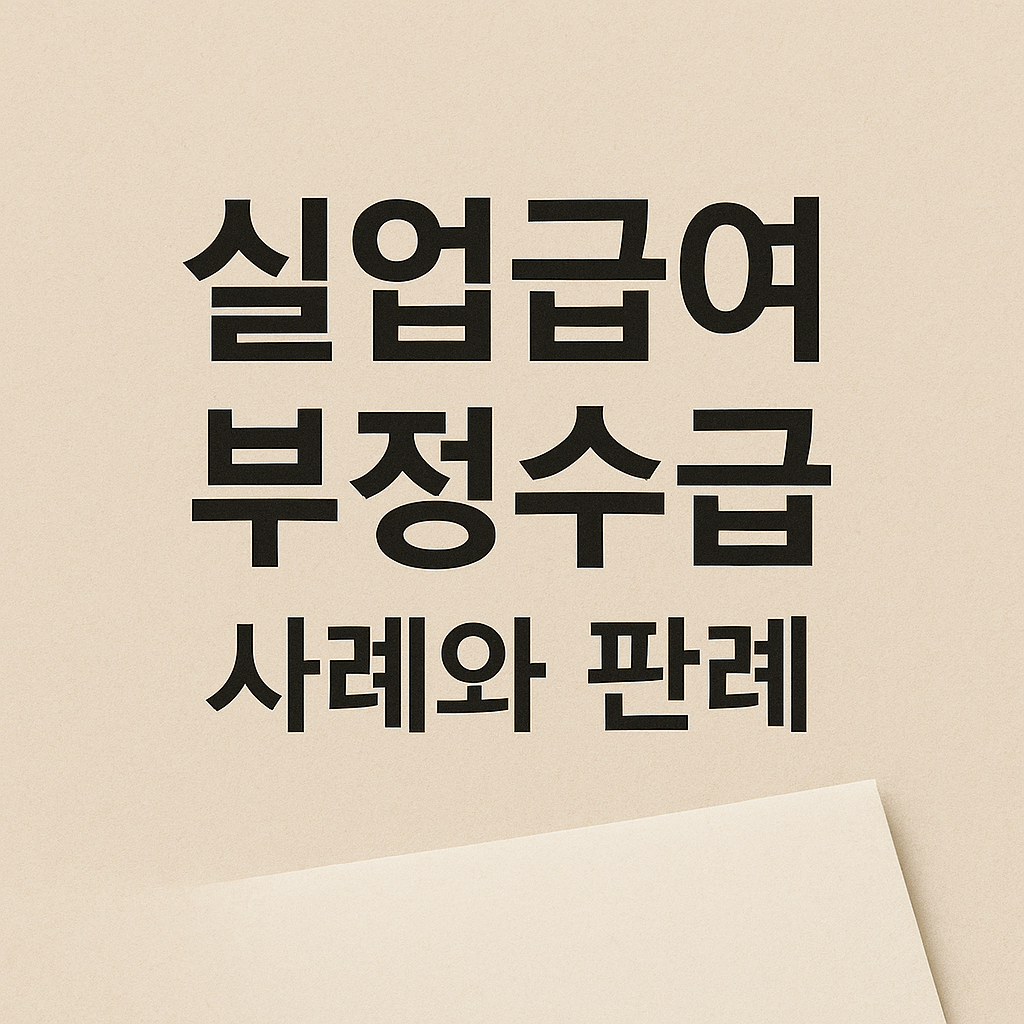 실업급여 부정수급 사례와 판례