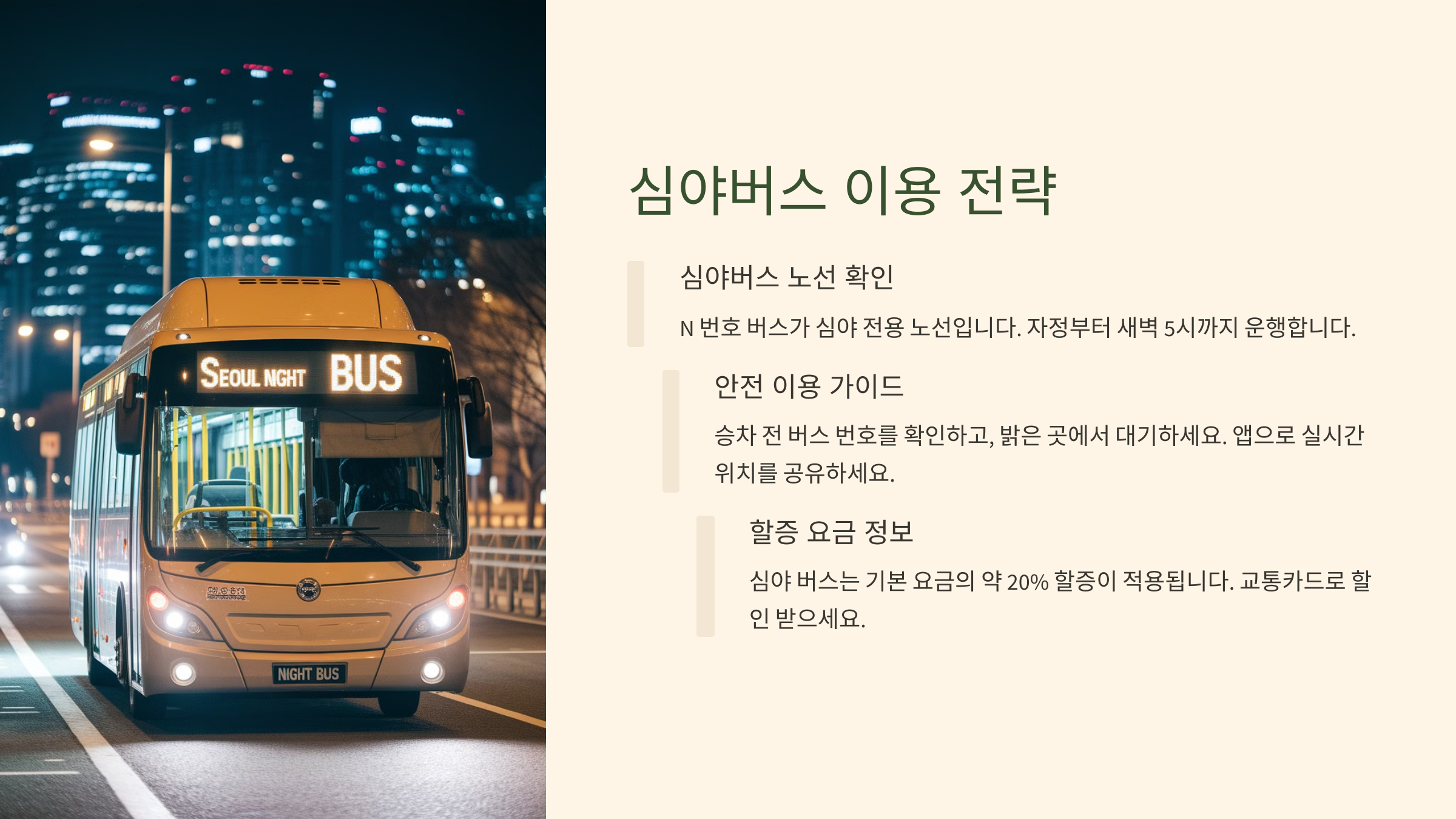 심야버스 이용 전략