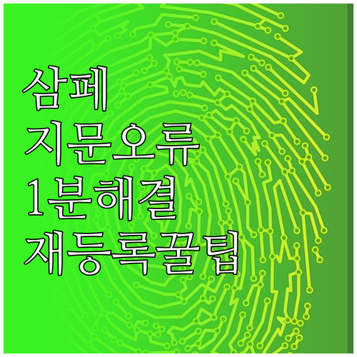 삼성페이 지문 인식 오류 해결과 지문..