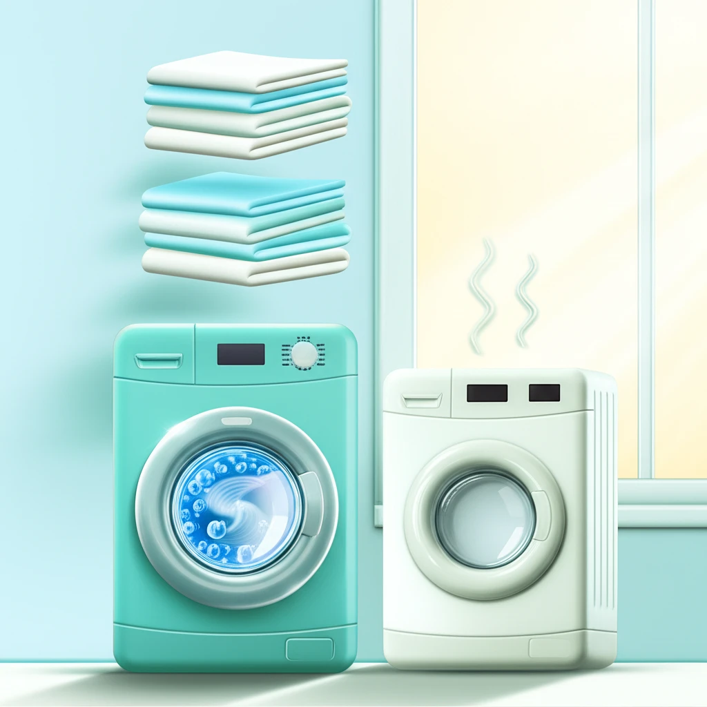 독감 바이러스 사멸을 위한 고온 세탁..