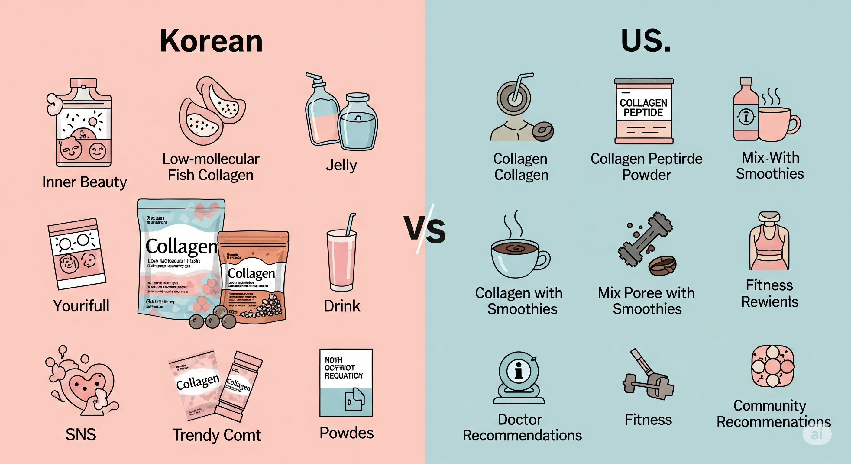 &quot;콜라겐 - 한국은 이너뷰티, 미국은 종합영양제로&quot;에 대한 이미지입니다.