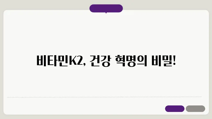 비타민K2 효능