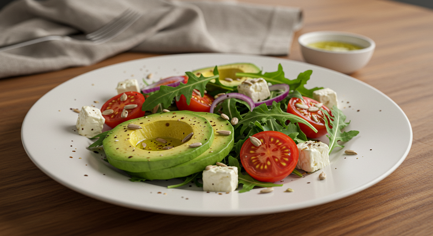 접시에 담긴 아보카드 샐러드
