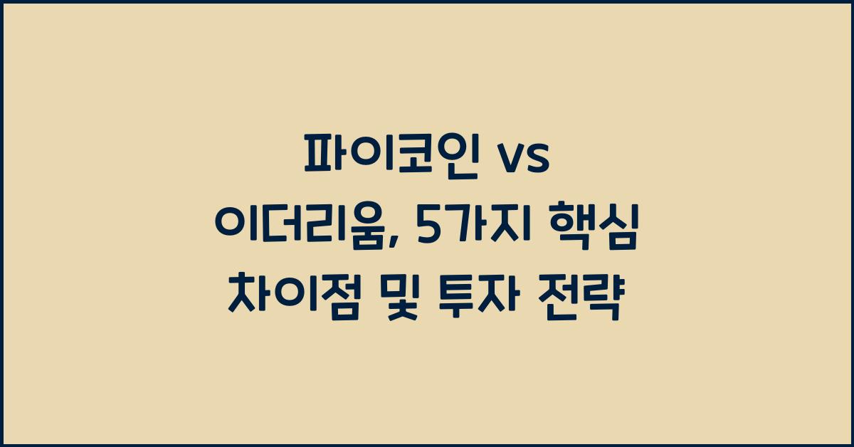 파이코인 vs 이더리움: 5가지 핵심 차이점