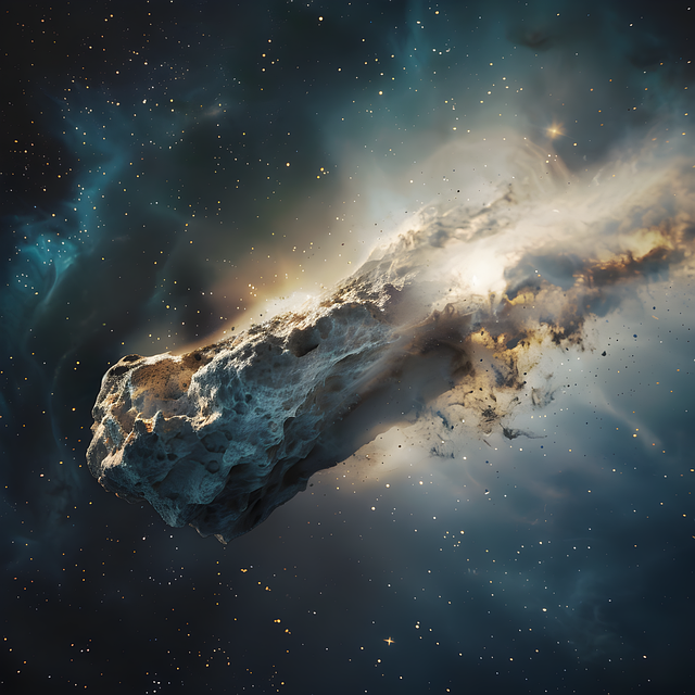 돌조각 처럼 생긴 혜성의 모습을 담은 사진