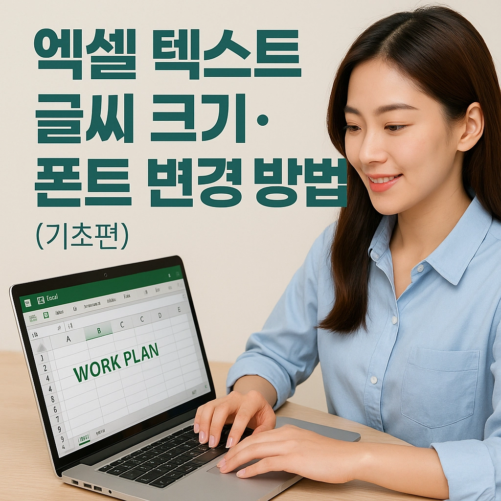 엑셀 텍스트 글씨 크기&middot;폰트 변경 방법 (기초편)