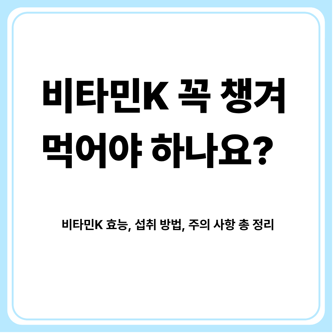 비타민 K2 효능 총정리|MK-7 vs MK-4, 섭취법, 주의사항