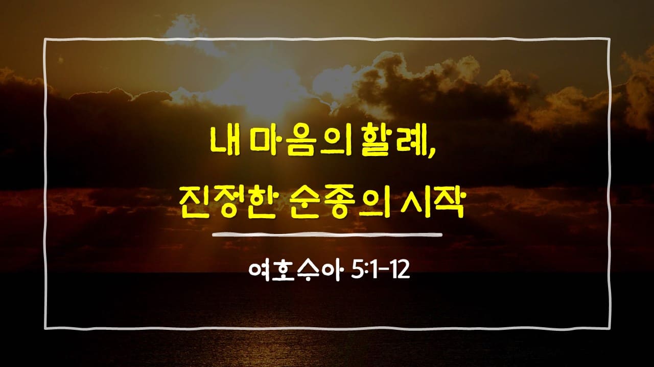 여호수아 5장 1절-12절, 내 마음의 할례, 진정한 순종의 시작 - 매일성경 큐티 10분 새벽설교