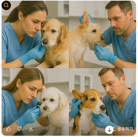 강아지 귀염증 자연치료 약물치료 차이 사진