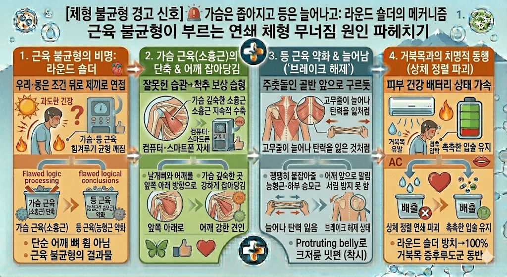 라운드 숄더의 메커니즘