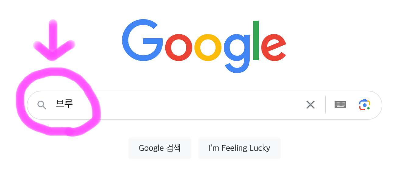 구글 포털사이트 검색창에 브루라고 검색을 합니다.